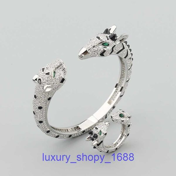 Bracelet de luxe bijoux de créateur bracelet homme haute qualité pneus de voiture incrusté de zircon goutte tachetée léopard animal girafe guépard double ont boîte d'origine 00UP