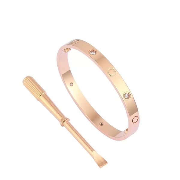 Brazalete de lujo para mujer, destornillador de acero inoxidable, pareja, pulsera de oro, joyería de moda para hombre, regalo del Día de San Valentín para novia, accesorios al por mayor S8XR