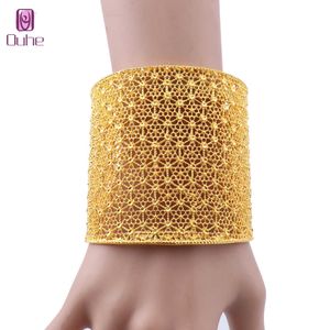 Luxe Barcelet 24K Goud Kleur Dubai Afrikaanse India Bangle Gratis Grootte Voor Vrouwen Bruids Bruiloft Sieraden Party Gifts Q0720