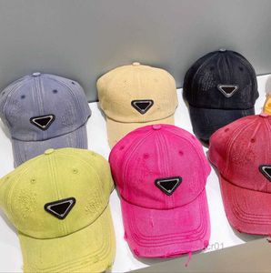 Gorra de béisbol de lujo para hombre y mujer, gorras de cubo opcionales de verano Ins Star Shade Hat, moda, lavado con agua, triángulo invertido, bola de mezclilla