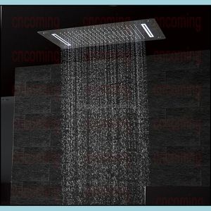 Salle De Bains De Luxe Led Plafond Pommeau De Douche Accessoires Sus304 700X380Mm Fonctions Pluie Cascade Brume Bulle Df5422 Drop Delivery 2021 Têtes Fa