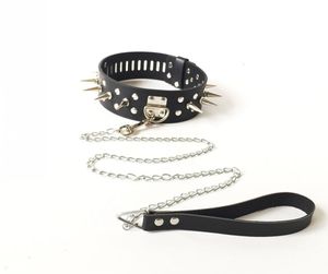 Bdsm bondage lederen nek houding met een kraag ketting leiband punk fetish volwassen spel speelgoed sex Producten