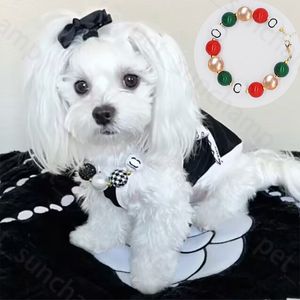 Luxe kraal hondenkragen modeontwerper honden ketting indoor buiten schnauzer Perzische kat teddy