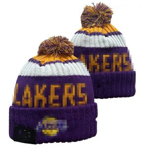 Gorros de luxo Lakers Beanie Los Angeles LAL designer de inverno homens mulheres design de moda chapéus de malha outono boné de lã carta jacquard unissex crânio quente esporte chapéu de malha A12