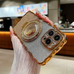 Luxury Hermoso Glitter Gradiente de gradiente Patrón de diamante Diamond Sporter con caja de teléfono protectora de la cámara para iPhone 15 Pro Max 14 Plus 13 12 11 Pro Max Case