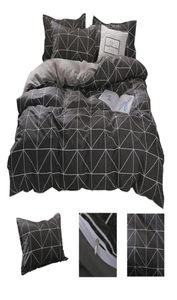 Ensembles de literie de luxe King Queen Double linge de lit à carreaux à simple taille