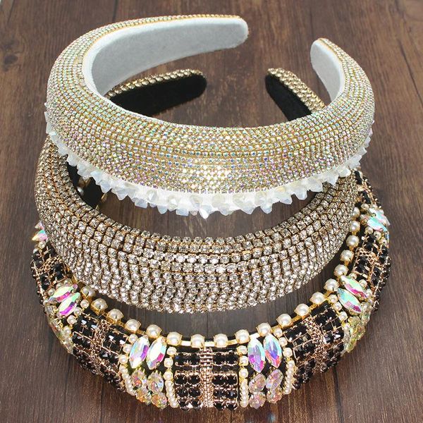 Luxe Bejeweled Bandeaux Rembourrés Mode Luxueux Strass Éponge Bandeaux Pour Femmes Filles Scintillant Nouveauté Pinces À Cheveux Barrettes