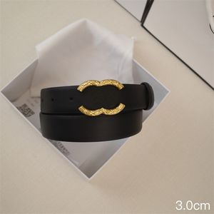 Luxe riem voor dames Gouden gladde gesp Designer riemen Leer Dames tailleband Heren Breedte 3,0 cm Omkeerbaar Merk Donkere riem Geschenk Ceinture Box Optioneel