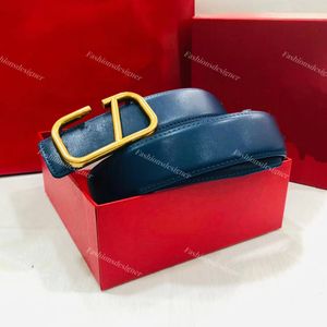 Boutettes de luxe Designer Femmes Véritable ceinture en cuir bronze V Lettre de boucle Bleure bleu 40 mm Largeur Boîte à courroie multicolore tendance Boîte de ceinture de ceinture Classic Ceinture AAA