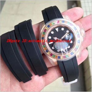 Luxury Best V7 Version 18K Rose Gold 116695 Rainbow Diamond Bezel Eta 2836 Movement Automatic Mens Watches Box / Certificate