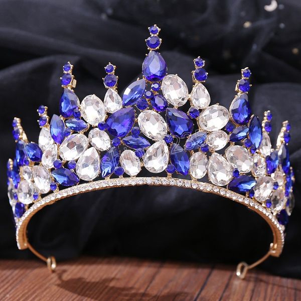 Luxe grande forêt cristal strass couronne mariage diadème accessoires de cheveux de mariée 2023 couronne fête mariage chapeaux