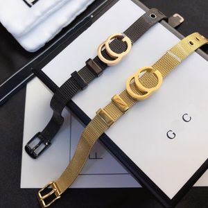 Brazalete de lujo con logotipo de Big G para mujer, pulsera de marca original chapada en oro con caja, nuevo brazalete de regalo de estilo de diseñador, brazalete de acero inoxidable elegante y exquisito