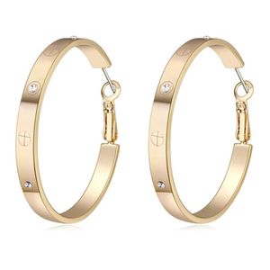 Luxe Grote Ronde Knop Oorbellen Voor Vrouwen Gouden Zirkoon Dangle Oorbellen Sieraden Kerstcadeau voor Women3025