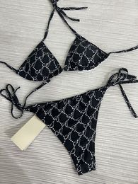 Luxe bikini-ontwerper Sexy strandbikini's zwempak Modebrief Gedrukt Lace Up Zomer Split-badpak voor dames AA