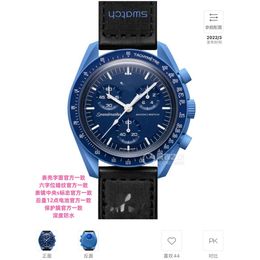 Luxury Bioceramic Moonswatch Watchmen Quarz Chronograph Regardez un designer de montre-bracelet de haute qualité Omegawatch All Dial Work Womenwatch Montre Ba O LL B