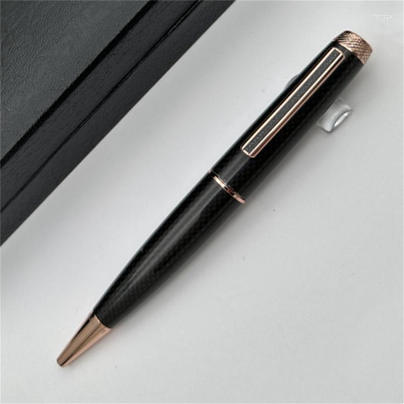 Luxury Black Blue Fiber Metal H B Ballpoint Pens Writing Smoothly Stationery Office Supplies Fashion Gift 6 Colors