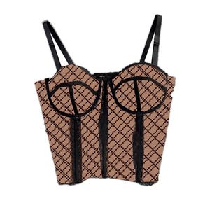 Luxe Noir Top Corset Femmes Sexy Push Up Bustiers Réglables Dentelle Brodée Sling Corsets290d