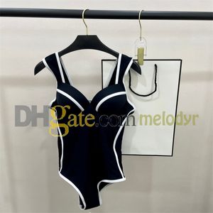 Couleur de maillot de bain noir de luxe Couleur de maillot de bain une pièce sexy Push up Bikinis Femmes Designer Lettre Biquinis