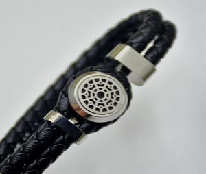 Pulseras de cuero tejido negro de lujo con la marca Mt Branding French Mens Jewelry Charm Bracelet Pulseira como Birthday Gift298S4787661