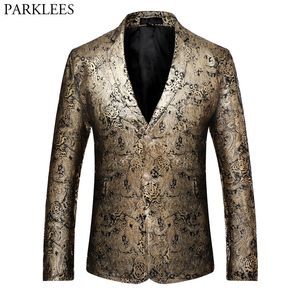 Luxe Blazer Hommes 2017 olden Pailsey Floral Hommes Blazers Casual Unique Poitrine Slim Fit Homme Costume Veste Costume Homme