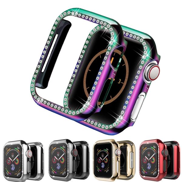 Cajas de PC de cubierta de bling de lujo para Apple Watch 8 Ultra 49 mm Case 41 mm 45 mm 44 mm 44 mm 42 mm accesorios de 38 mm Fashion Colorfle Diamond Bumper Protector Iwatch 7 6 SE 5 4 3 3