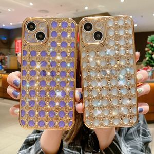 Luxe bling kristal strass rhinestone glitter eletroplated tpu telefoonhoesjes voor iPhone 13 12 11 pro xs max xr x 7g 8 plus agate soft case cover