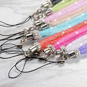 Bling Kristal Strass Lanyard Diamant Lang Hangend Luxe Touw Ketting String Nekketting Sling Kleurrijk voor iPhone ID-kaart Sleutelhanger Smart Phone Samsung