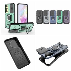 Étuis à aimant à anneaux de doigt en métal pour Huawei Pura 70 Pro + Nova 12 11 Samsung A55 A15 A35 M15 F15 COUVERTURE DE COUVERTURE HYBRID HARD PC HARD TPU COVER SUPPORT DE VOITURE DE LA VOITURE DE DÉFENDER