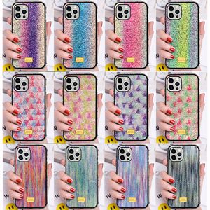 Luxe Bling Glitter Kleur Vuurwerk Driehoek Gevallen Crystal Gradient Star Gems Diamond Bumper 2 in 1 TPU PC Schokbestendig Cover voor iPhone 12 Mini 11 PRO XR XS MAX X 8 7 6 SE2