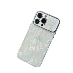 Luxe Bling Glitter Dream Schelp Marmer Case Voor iPhone 13 14 11 12 15 Pro Max XS XR X 8 Grote Venster Lens Bumper Achterkant Schokbestendig Anti Drop