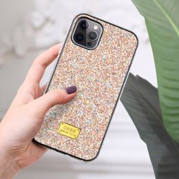 Luxe bling glitter meisje stijl gevallen crystal gradiënt ster edelstenen diamanten bumper 2 in 1 tpu pc schokbestendig deksel voor iphone 12 mini 11 pro xr xs max x 8 7 6 SE2