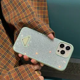 Luxe Bling Glitter Telefoon Gevallen Voor iPhone 14 Pro Max Case Mode Ontwerper Strass Diamant Vrouwen Achterkant i 13 Promax 12 11 Driehoek P yh
