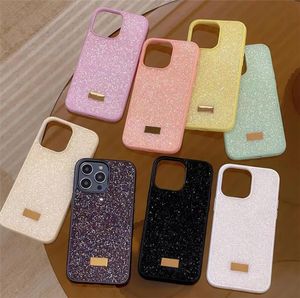 Cas de téléphone de luxe Bling Glitter pour iPhone 11 12 13 14 15 Plus Pro Max Fashion Designer Placage Strass Diamant Femmes Silicone Souple Sexy Girly Couverture Arrière Au Détail