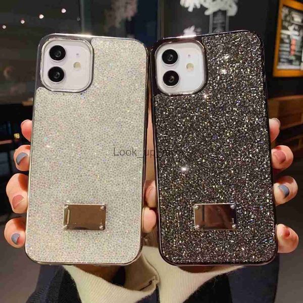 Luxe Bling Glitter Téléphone Cas Pour Iphone 13 Pro Max i 14 11 XS XSmax XR 14pro Créateur De Mode Placage Strass Diamant Femmes Doux Silicone Sexy Girly CoverKD387