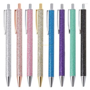 Luxe Bling Metalen Balpen 1.0mm Glitter Oliestroom Pennen Kantoorbenodigdheden Sch Drop