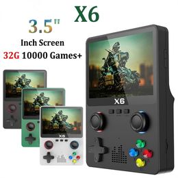 Consoles de jeu vidéo de la console de jeu x6 3,5 / 4 '' IPS Screen portable Portable Player de jeu 10000+ Jeux classiques Cadeaux d'enfants