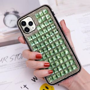 Luxe Bling Zachte TPU Driehoek Glas Volledige Diamond Telefoon Gevallen voor iPhone 12 11 PRO XR XS MAX X 8 7 6 SE SAMSUNG S10 PLUS OPMERKING 10 10PLUS Aantal20 Case