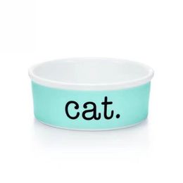 Cuencos para gatos de porcelana azul de hueso de lujo, suministros de cerámica para mascotas, cuenco para perros y gatos CATDOGSUPER1ST219R