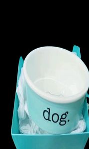 Luxury Blue Bone China Cat Bols Designer Céramic PetS Supplies Cat Dog Bowl CatDogSuper1st3043417