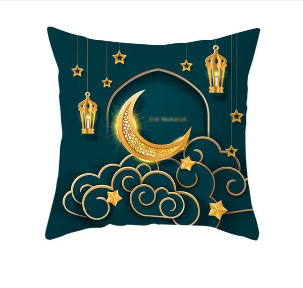 Luxe bleu taie d'oreiller ciel lune Ramadan motif INS jeter oreiller housses de coussin pour la maison canapé chaise taies d'oreiller décoratives