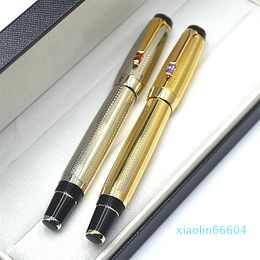 Stylo plume classique Bohemies de luxe avec clip incrustation de diamant en résine noire et blanche, stylos à encre d'écriture de bureau avec numéro de série allemand