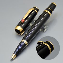 Luxe Bohemies serie Classics Black Resin Rollerball pen Rollerball pennen Stationery Schrijven kantoor schoolspullen met diamant en serienummer op clip