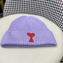 Gorro de lujo para mujer de moda amis diseñador sombrero hombres ropa suave cómoda casqueta gorros de moda populares ins clásico diario calle moderno ga050