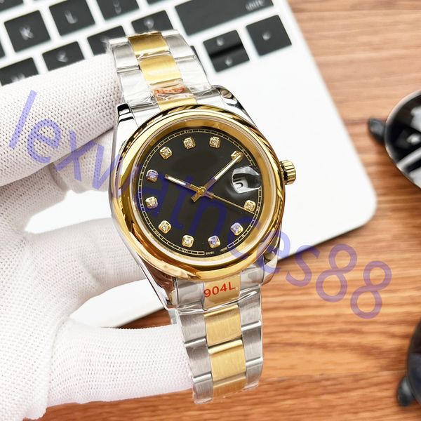 Reloj boutique de lujo para hombre con diseño clásico de tres agujas grandes, atmósfera noble de diseñador, excelente calidad y superficie de espejo mineral súper resistente.