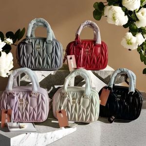 Sac de bowling de luxe sacs à bandoulière design mode sac à main plissé dames aisselles couleur unie sac à bandoulière portefeuille