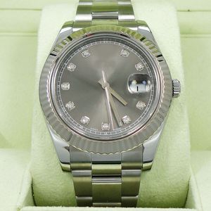 Luxe BP Factory Cal.3235 automatisch uurwerk II 116334 41 mm diamanten wijzerplaat 18K witgoud gecanneleerd horloge G grijze lade saffier herenhorloge