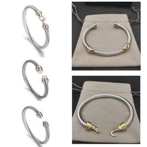 Luxe armband kabel armbanden dy pulsera ontwerper sieraden vrouwen mannen zilver gold parelhoofd x vormige manchetarmband david y sieraden ch qght