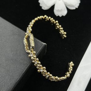 Luxe armband bloem bedelarmband Mode-sieraden gouden strook diamant heren dames Open Lover Bangle Vakantiecadeau Paar sieraden