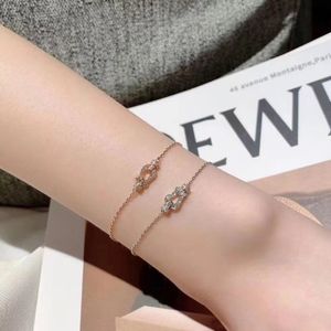 Bracelet de luxe Horseshoe Boucle Bracelet Ffeden Bracelet Designer pour femme Bracelet plaqué d'or mode avec une chaîne de diamants de Noël Jewelry Gift