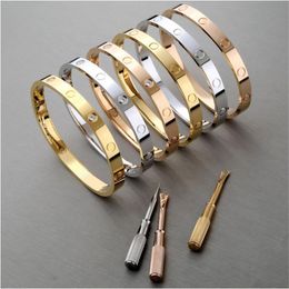 Bracelet de luxe bijoux bracelets de créateurs hommes bracelet sur mesure tournevis vis Rose or platine manchette bijoux en acier inoxydable argent or bracelets à ongles